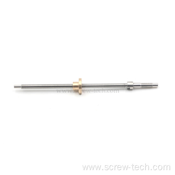 Tr6x1 Stainless Steel Lead Screw With Brass Nut